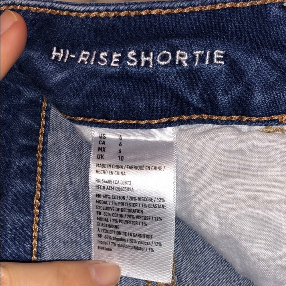 High-Rise Ripped Jean Shorts - Picture 3 of 3